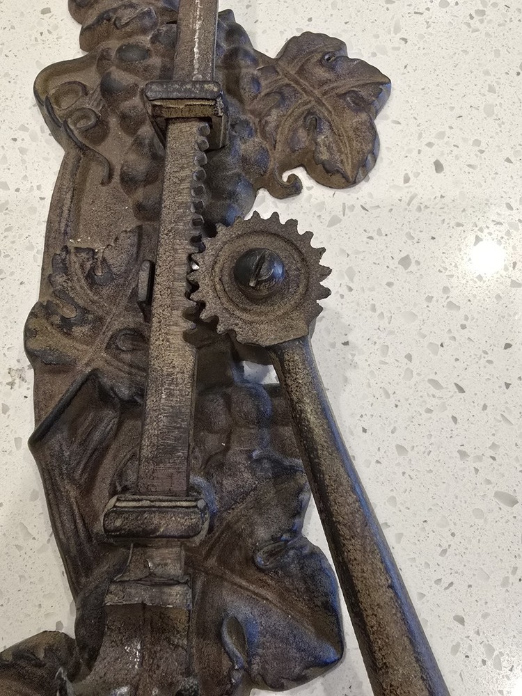 Old Cast Iron Wall Mounted Mechanical Cork Puller - Cool