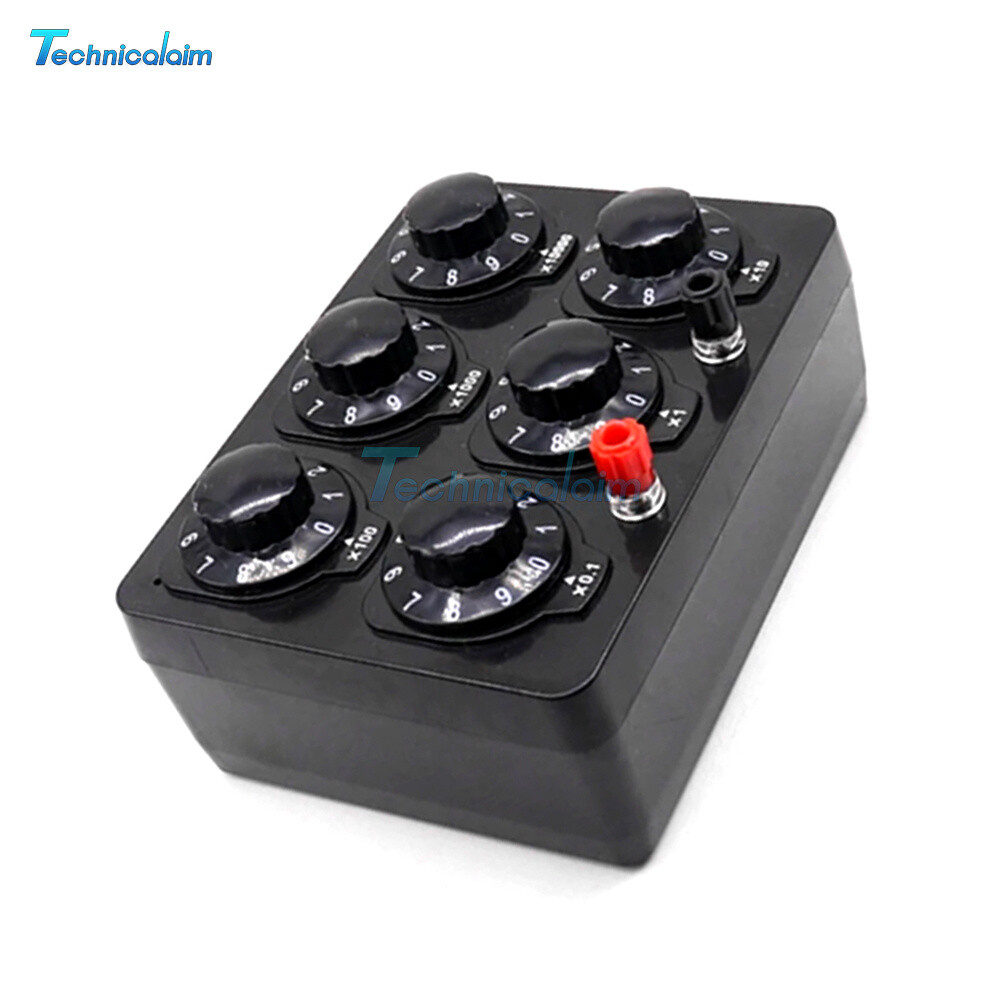 0-99999Ohm 0.5W 6knobs Simple Resistance Box Resistor Electrical teaching-