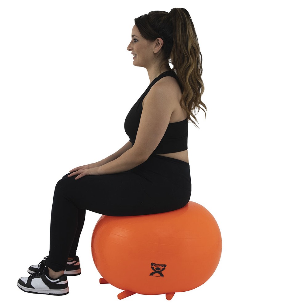 CanDo Inflatable Exercise Ball - with Stability Feet - Orange - 22" (55 cm)
