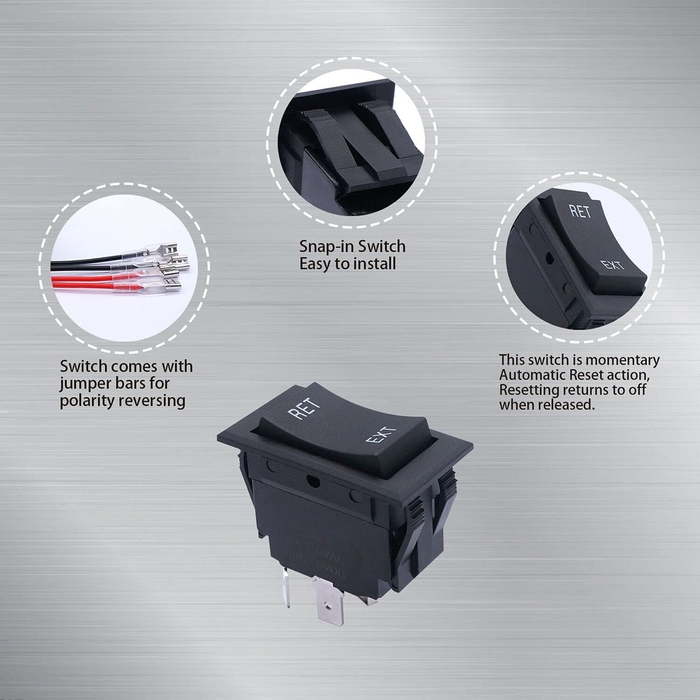 12V Reverse Polarity Switch Momentary Power Jack Rocker Switch DC Motor Control