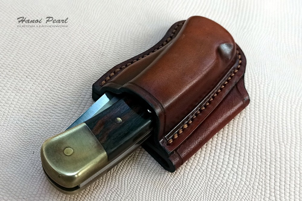 Buck 110 Hunter Sheath | Custom Horizontal Carry Leather Sheath | Sheath Only