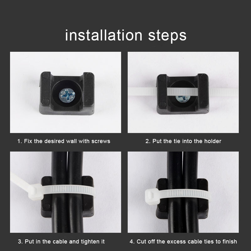 Cable Tie Base Wire Clips Nylon Mounts Saddle Cradle Bases Cable Ties Holder