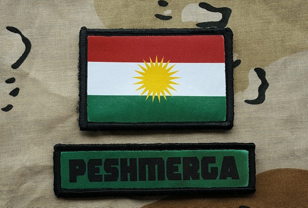 Peshmerga Kurdish Flag Hook Patch 2 Pack Set Special Forces Infidel