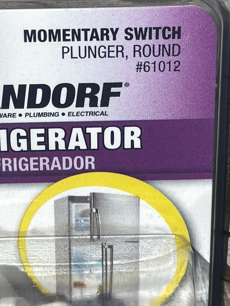 Jandorf Refrigerator Momentary Plunger Round SWITCH Single pole White 61012 E20
