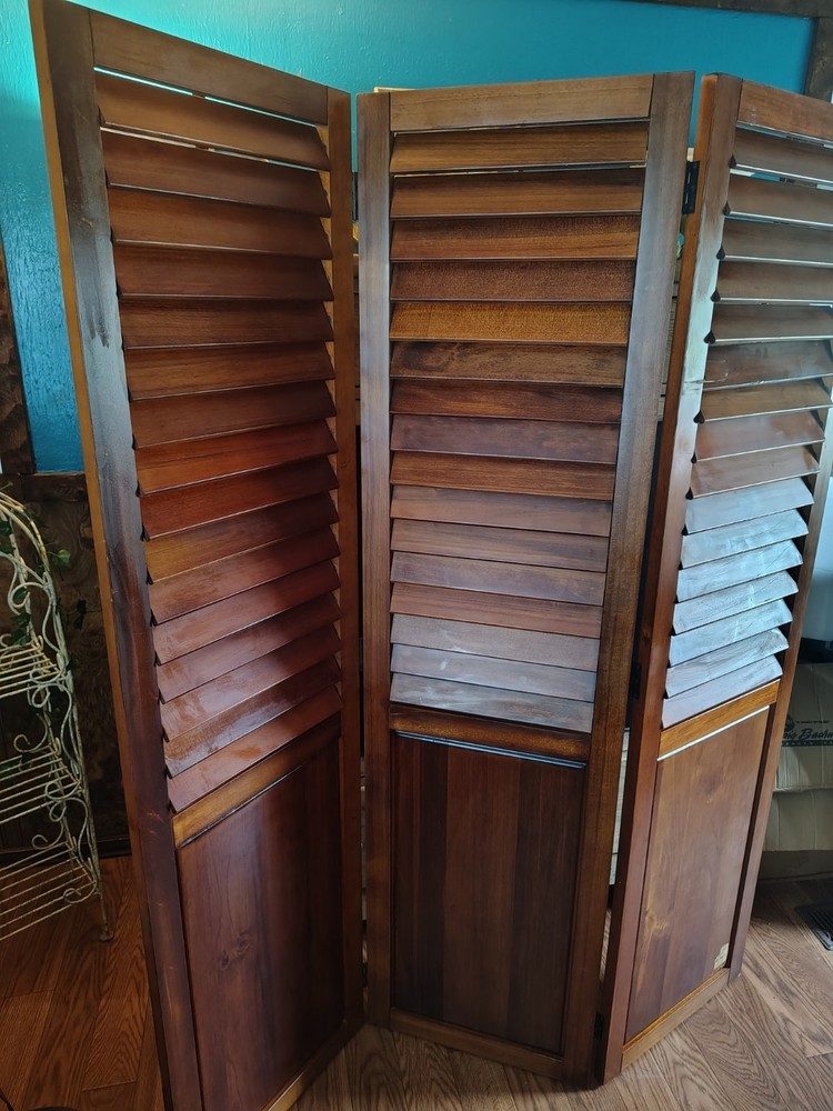 Pioneer Shutter Style Folding 3 Panel Room Divider, Solid Wood, Pier 1 Imports