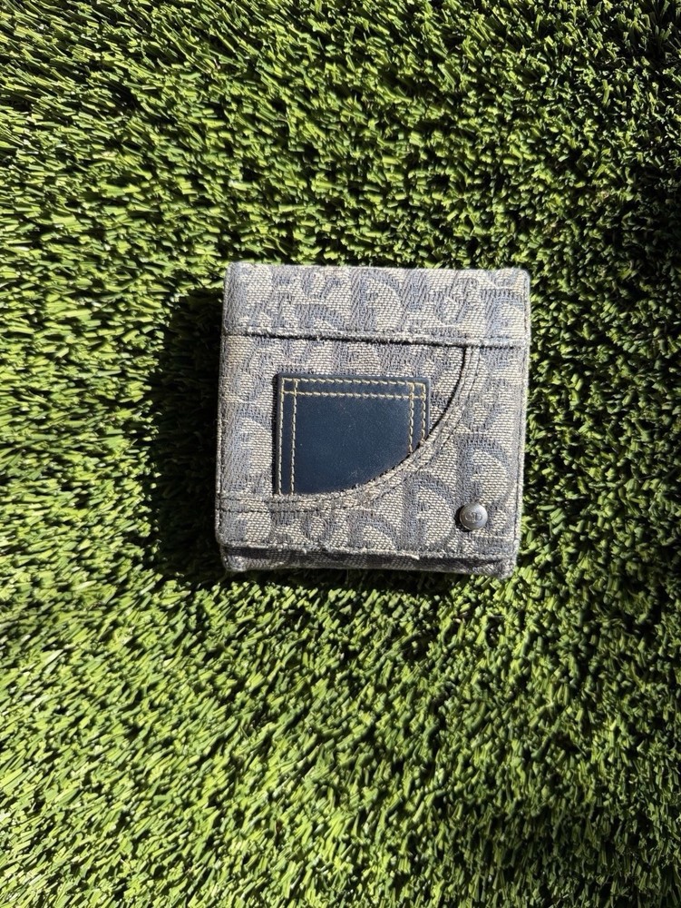 Christian Dior Monogram Wallet Authentic In Denim Style