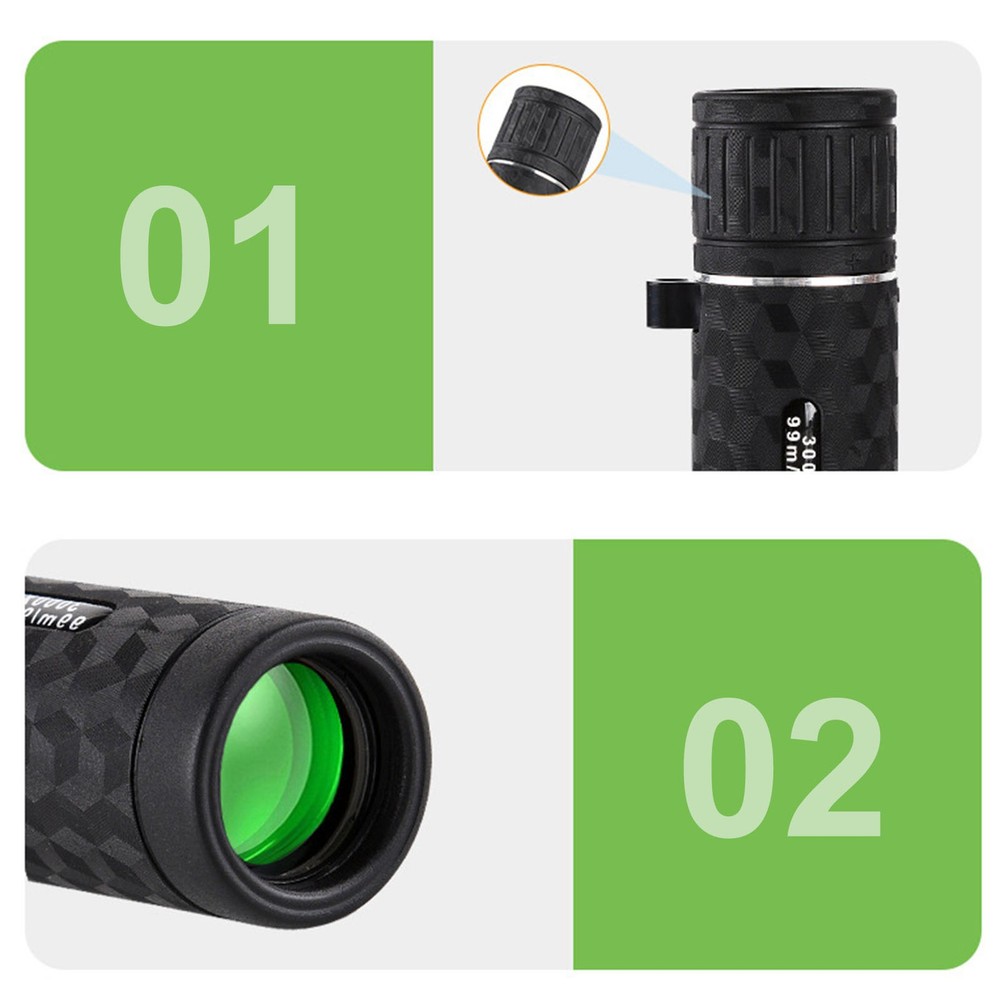 High Light Transmittance Low Night Vision Adjustable HD Monocular, 10-20x