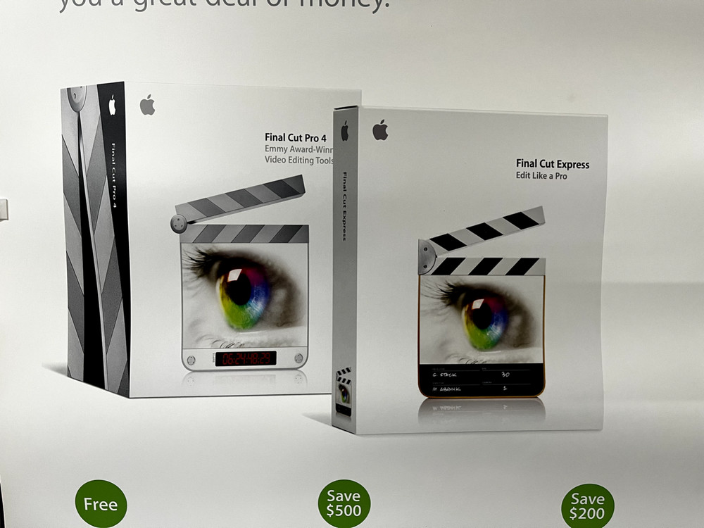 Vintage Rare Apple Computer Poster Final Cut Pro 4 Express Never Displayed 2003