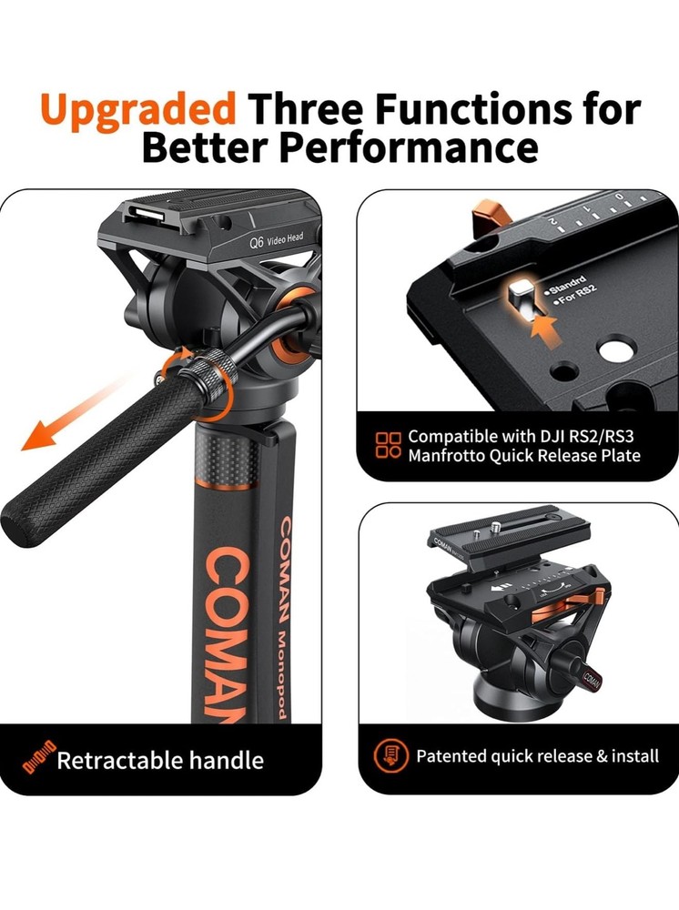 Coman Professional Video Camera Monopod Q6
