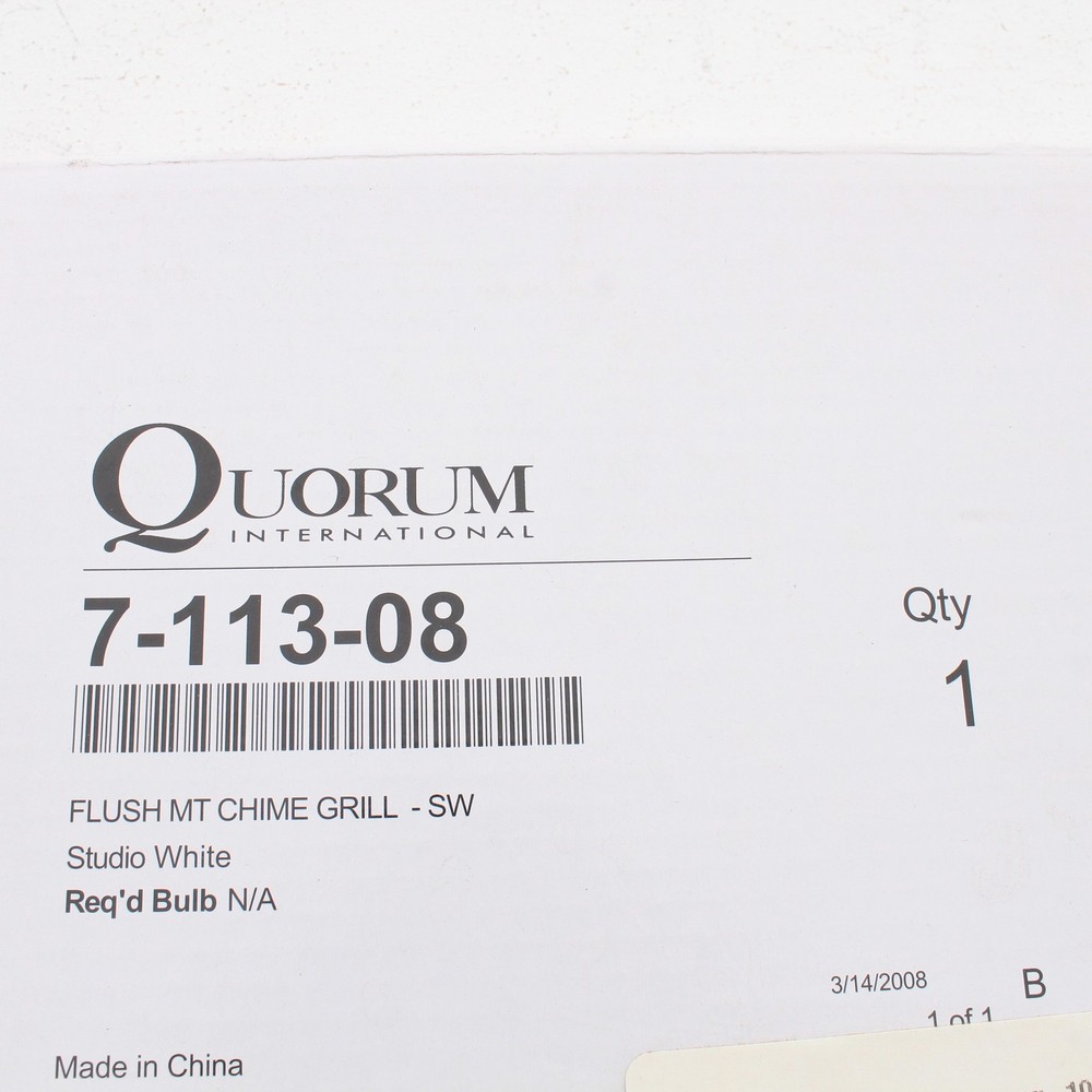 Quorum 7-113-08 Studio White Flush MT Chime Grill