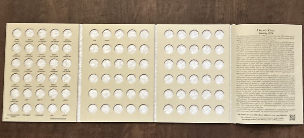 LINCOLN CENT COIN FOLDER (STARTING 2014) WHITMAN #4002