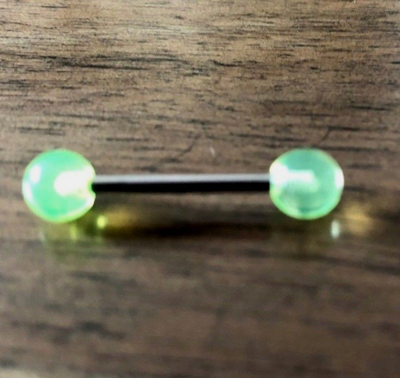 Light Green Glitter Ball Belly Button Bar Ring - Brand New!!