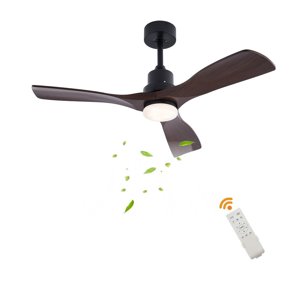 42" Flush Mount Indoor Ceiling Fan Light with Remote Control & AAA Batteries