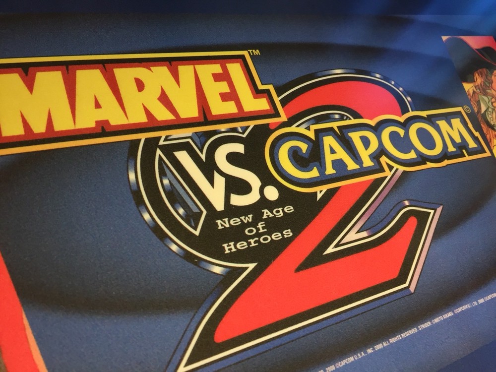 Marvel vs Capcom 2 Big Blue Dynamo Arcade Marquee 27" x 15.5"