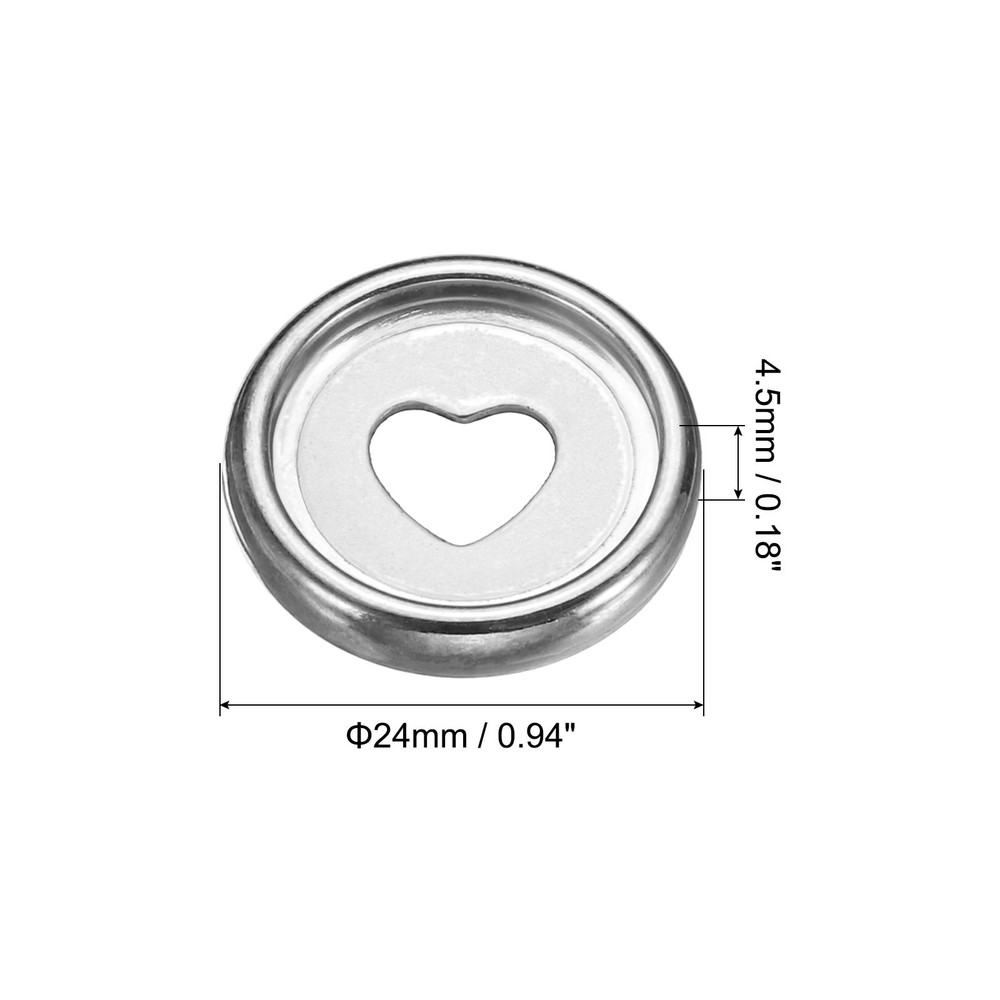 24mm Book Binding Discs 22pcs Discbound Expansion Discs Plating Heart, Silver
