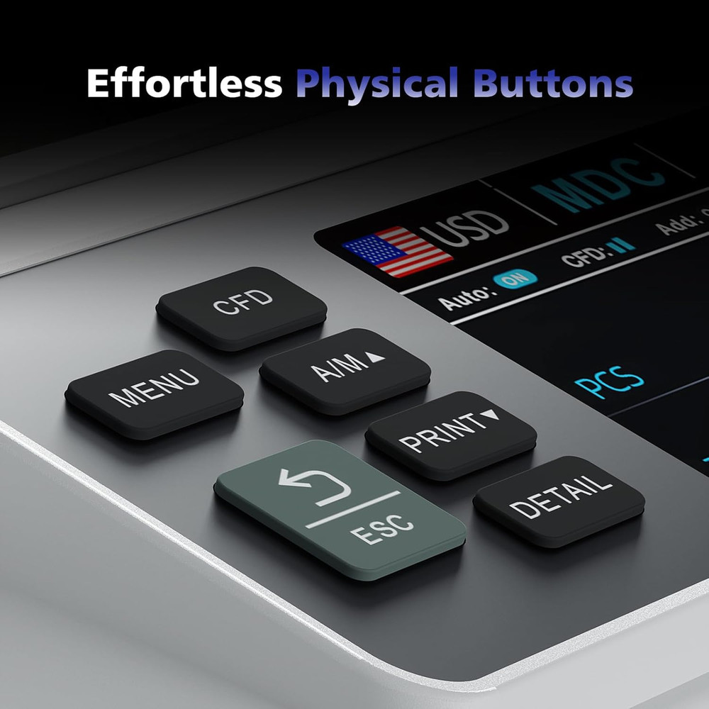 Money Counter Machine Mixed Denomination, Dual-Display Mixed Denomination Value