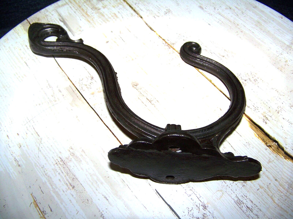 Antique Cast Iron Single Architectural Double Hat Coat Hook Reclaimed Salvage