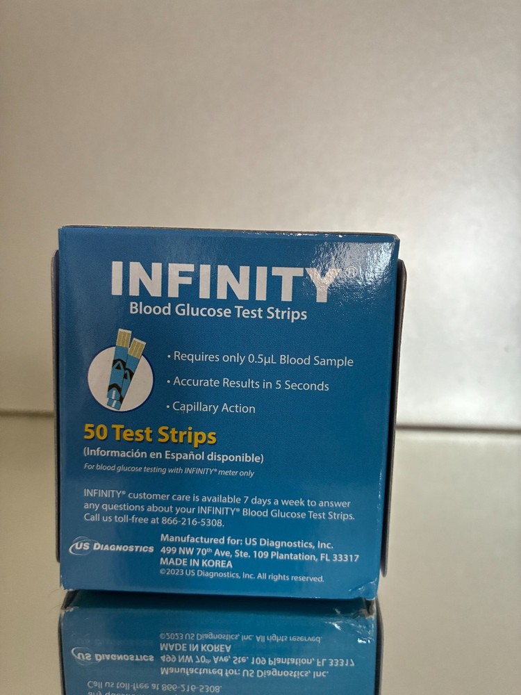 INFINITY Blood Glucose Test Strips 1000 Qty PLUS METER. Exp 08/2027.