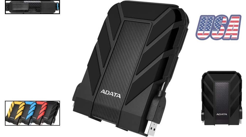 Hard Drive External Waterproof Shockproof Dustproof Rugged USB 3.1 Portable 1TB