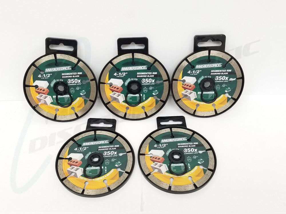 5 Masterforce 4-1/2" Segmented Rim Diamond Blade for Masonry and Concrete