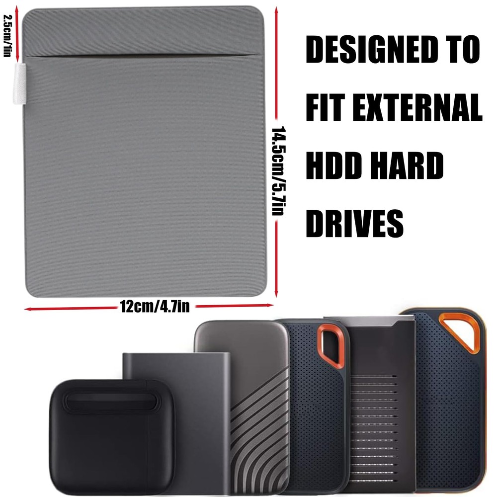 Portable External Hard Drive Organizer, Pouch Holder for Computer Accessories...