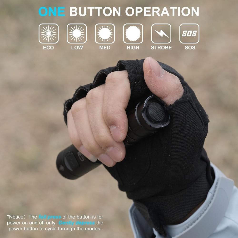 Durable Tactical Flashlight with 1200 Lumens and 6 Adaptable Lighting Modes