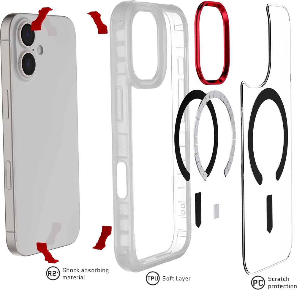 Ghostek iPhone 17 Covert Case, MagSafe Compatible, Non Slip Grip - Clear
