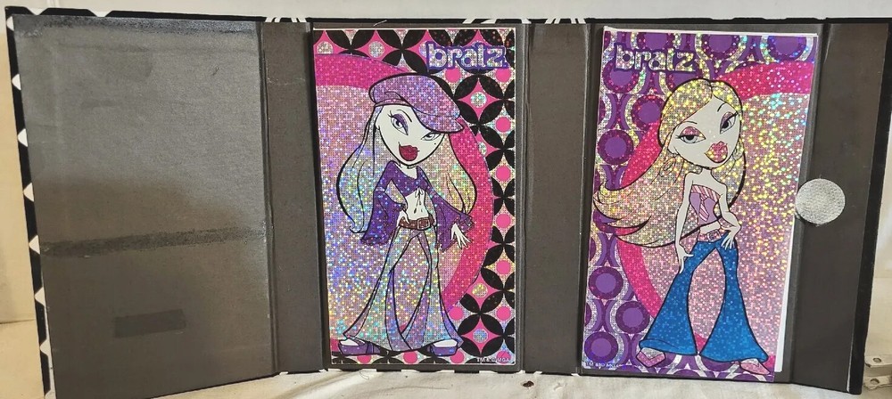 BRATZ BLACK WHITE VELOUR TRIFOLD NOTE PAD (2) NOTE PADS