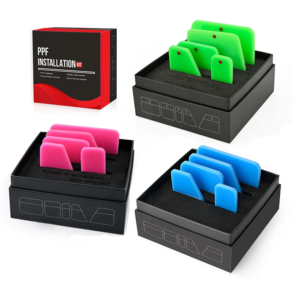 Car Vinyl Rubber Squeezer Set Soft Cleaning Scraper Window Tinting Installation