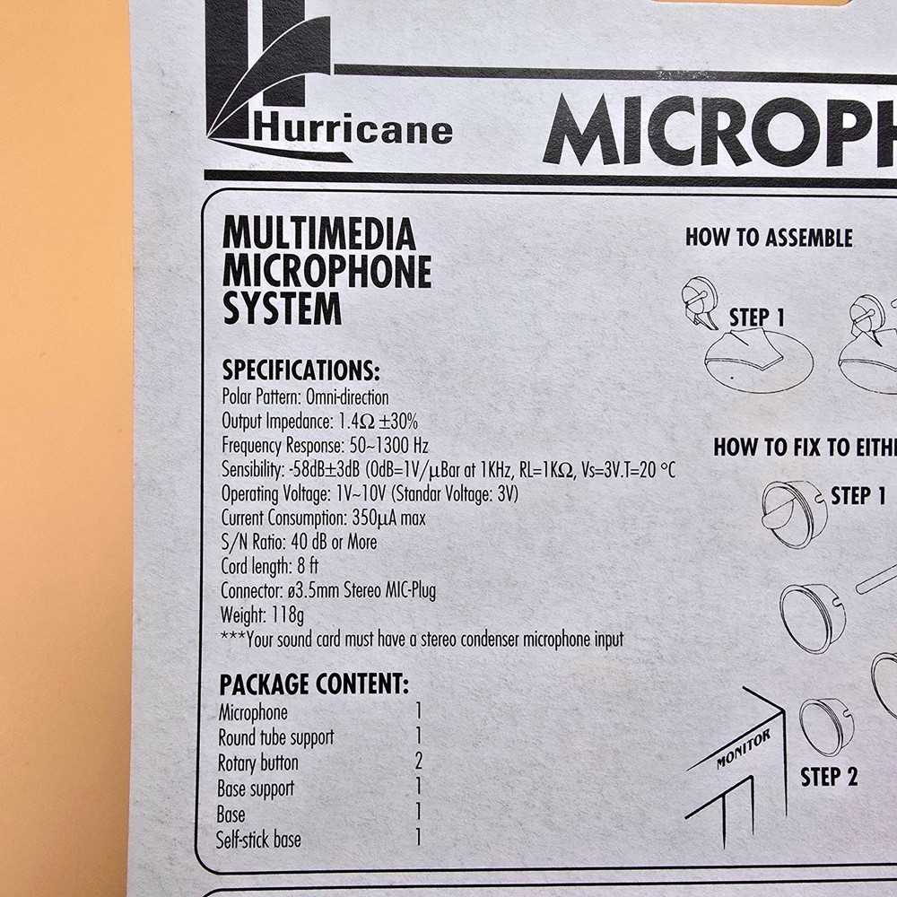 Hurricane Multimedia Microphone System for Computer PC Laptop with Stand Mounts