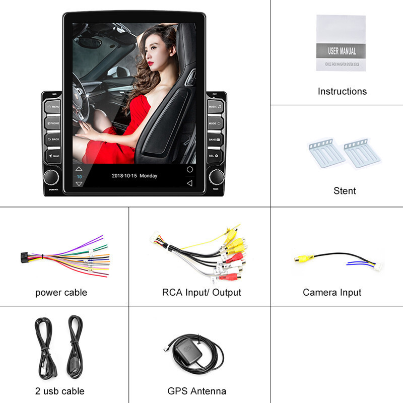 Car Radio 9.7" Multimedia Player Vertical Screen GPS Android Stereo With Camera