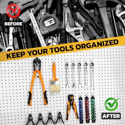 45-Piece Pegboard Hooks J-Hook, Silver J Hooks for Pegboard, Fits 1/8” &