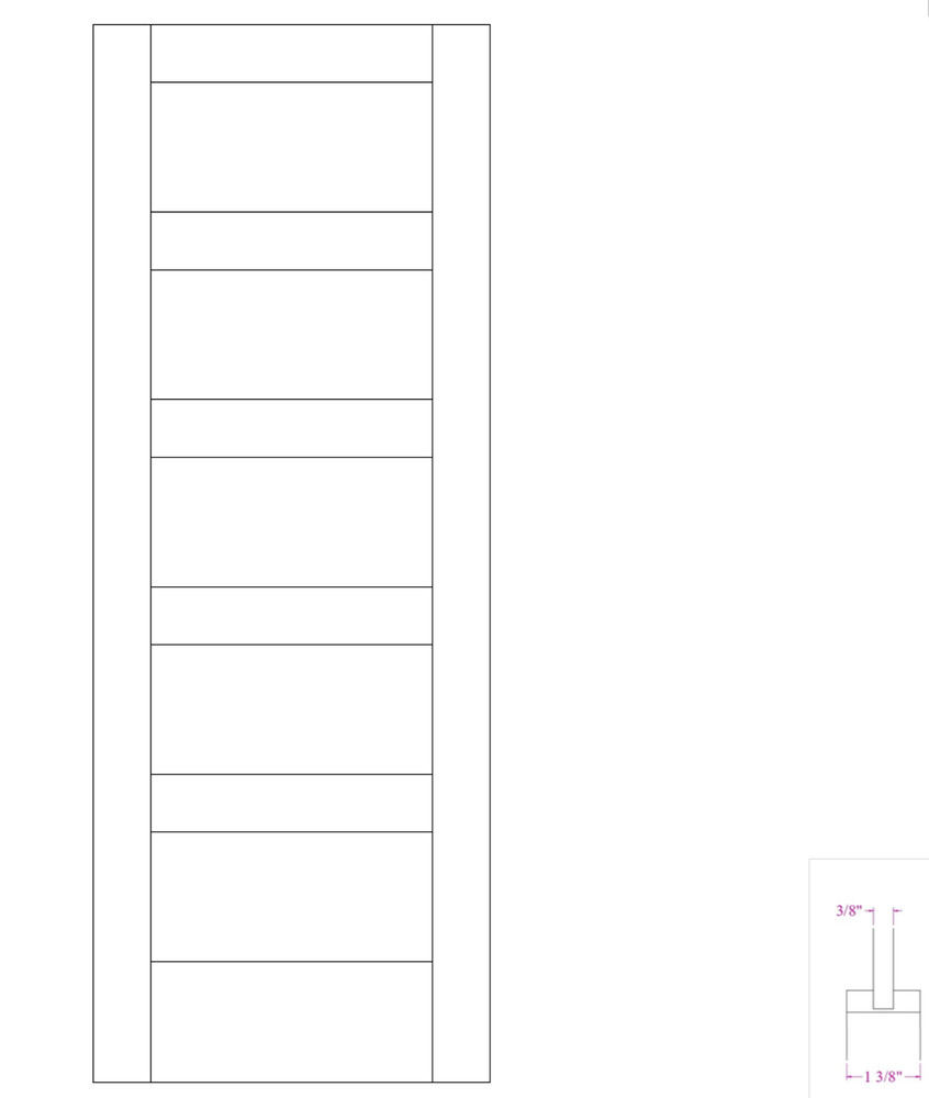 Poplar 5 Panel Equal Mission Shaker Flat Panel Solid Core Interior Wood Doors