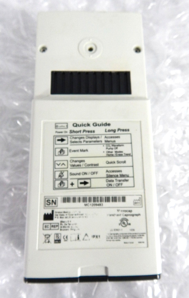 ORIDION MICROCAP HANDHELD CAPNOGRAPH S/N 483