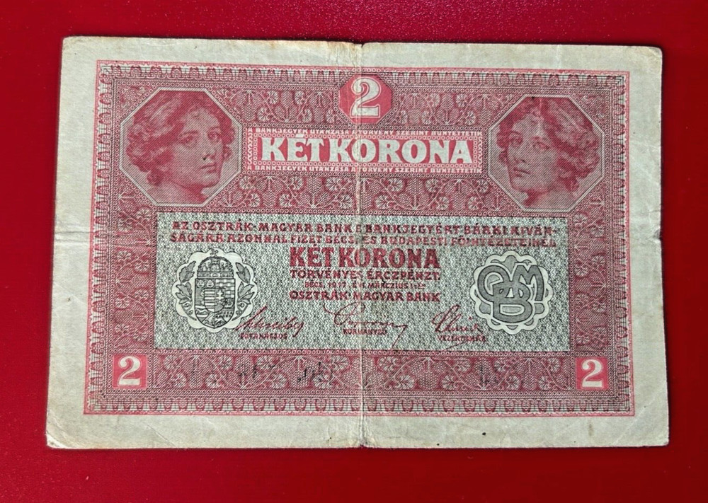 1917 2 KET KORONA AUSTRIA BANKNOTE