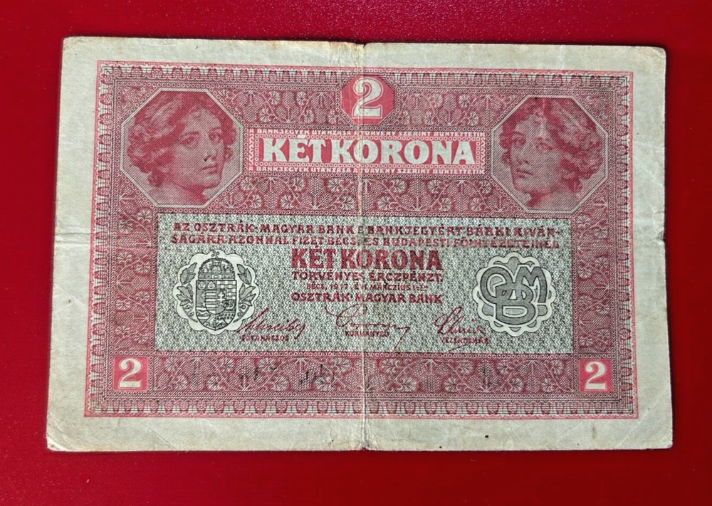 1917 2 KET KORONA AUSTRIA BANKNOTE