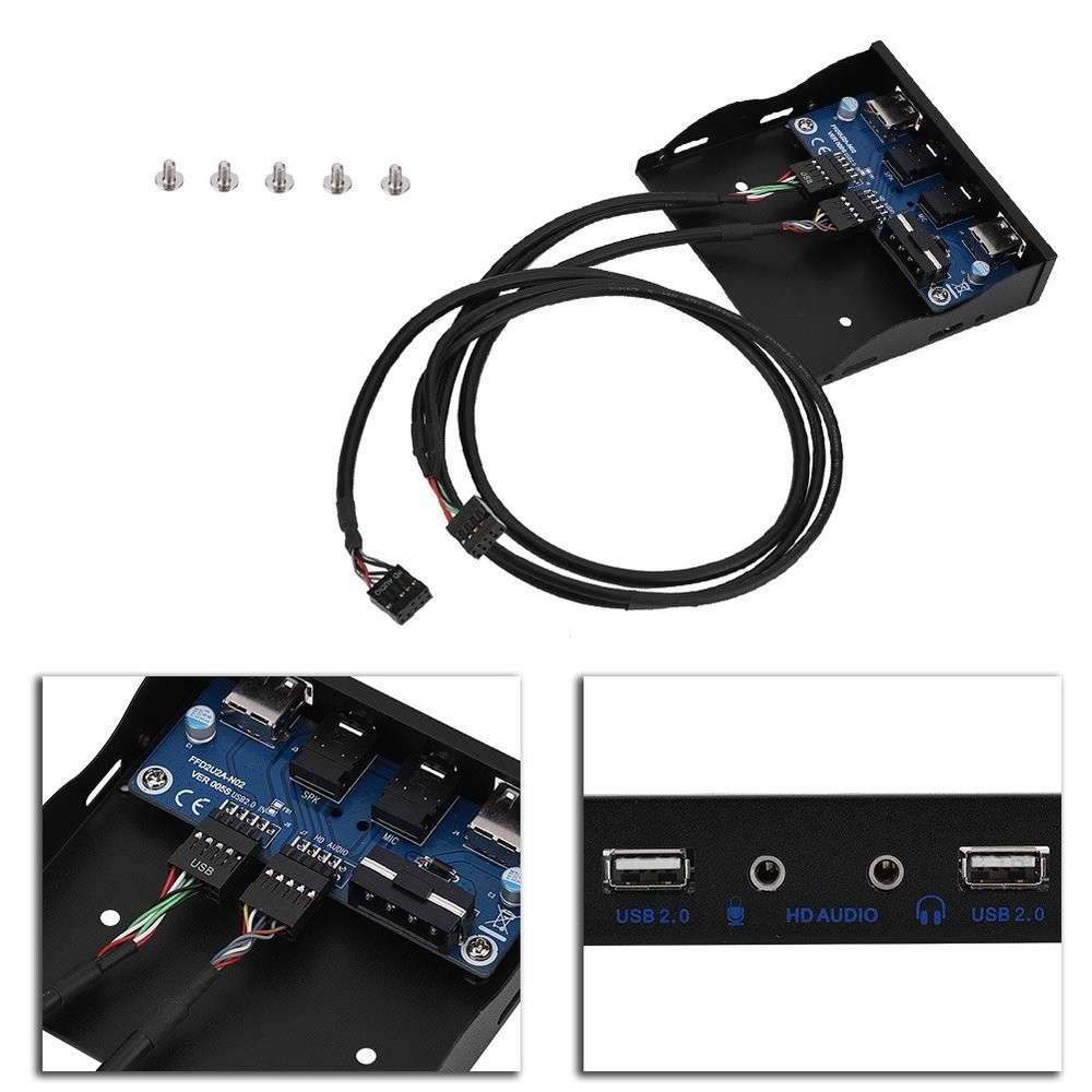 USB2.0 Optical Drive Front Panel with 2 USB 2.0/1 HD Audio/1 default