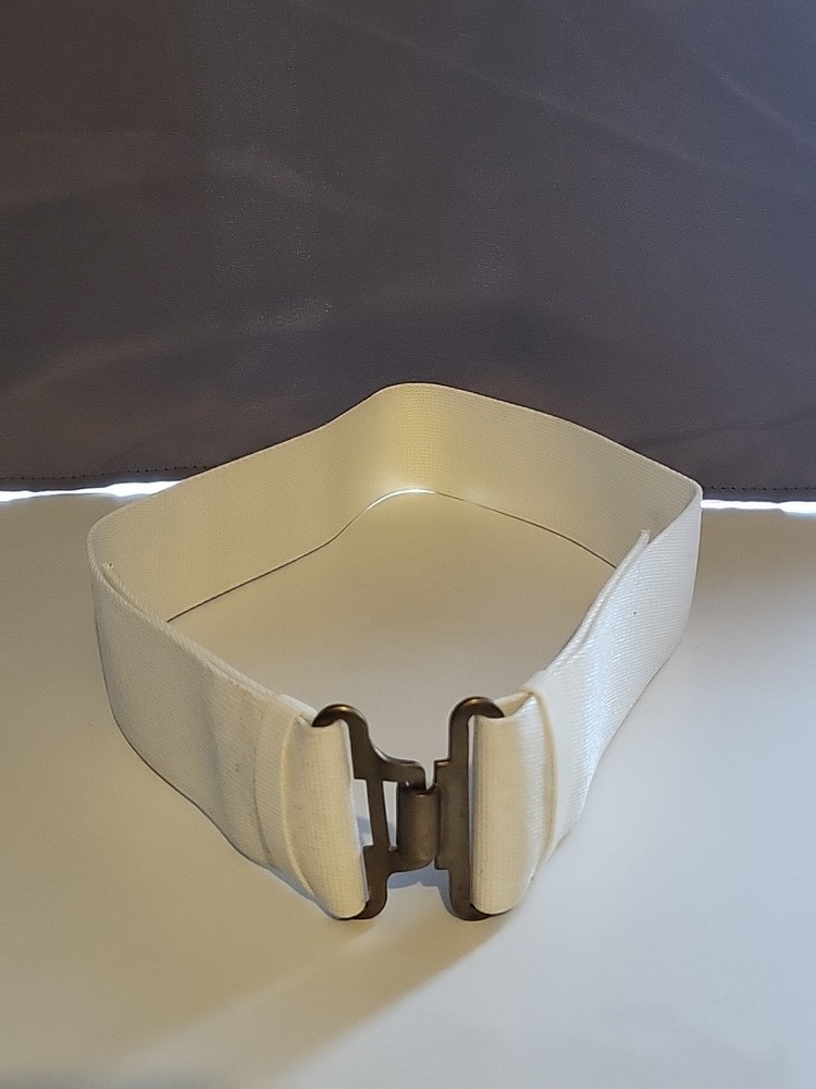 Courlene Parade Belt Woven White Textile British Army Surplus, Loops & Buckle