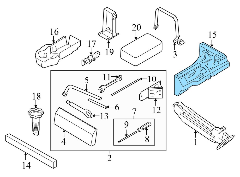 2015-2024 PORSCHE MACAN - TOOL KIT 95B012109A