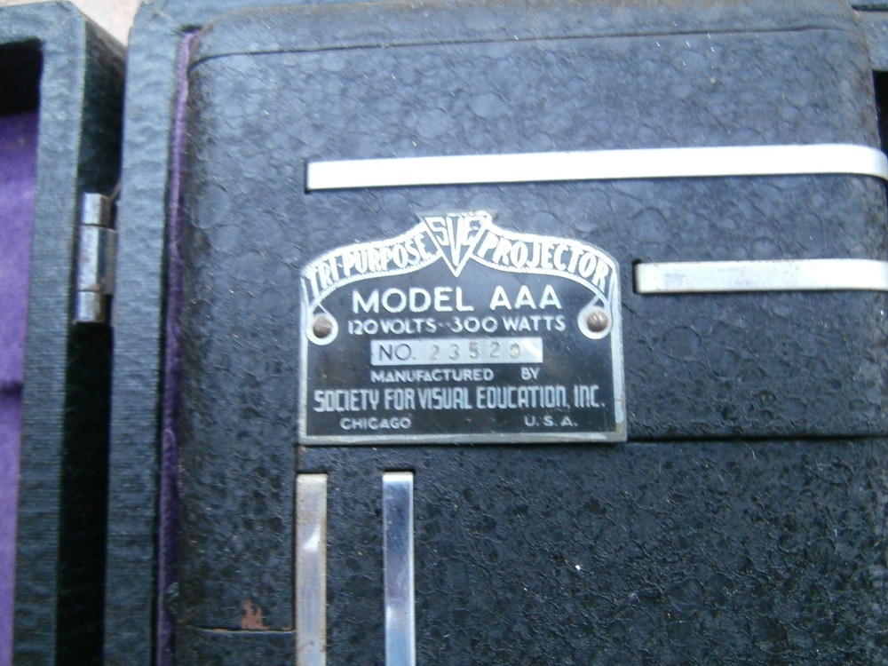 Vtg SVE Tri-Purpose Projector Model AAA Case Society for Visual Education