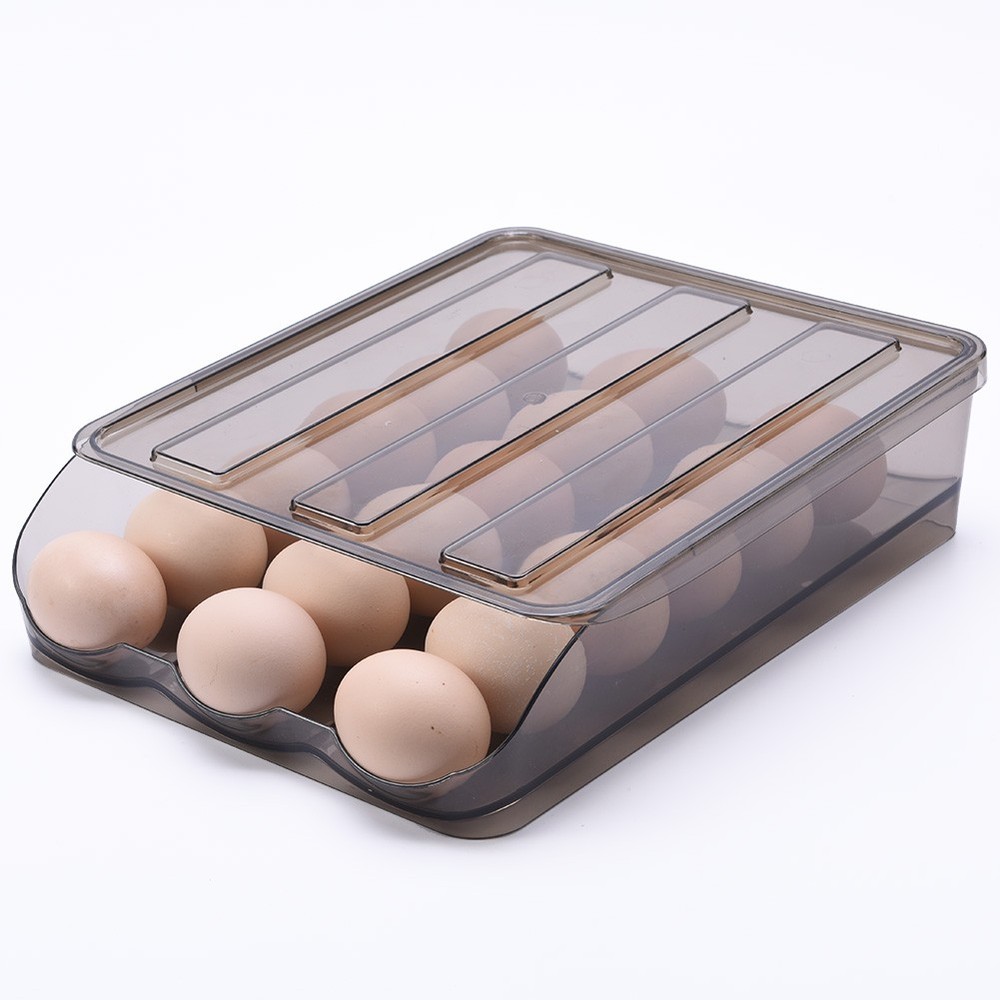 Acrylic Kitchen/Fridge Gravity Egg Dispenser Tray - Holds 18 Eggs - Stackable