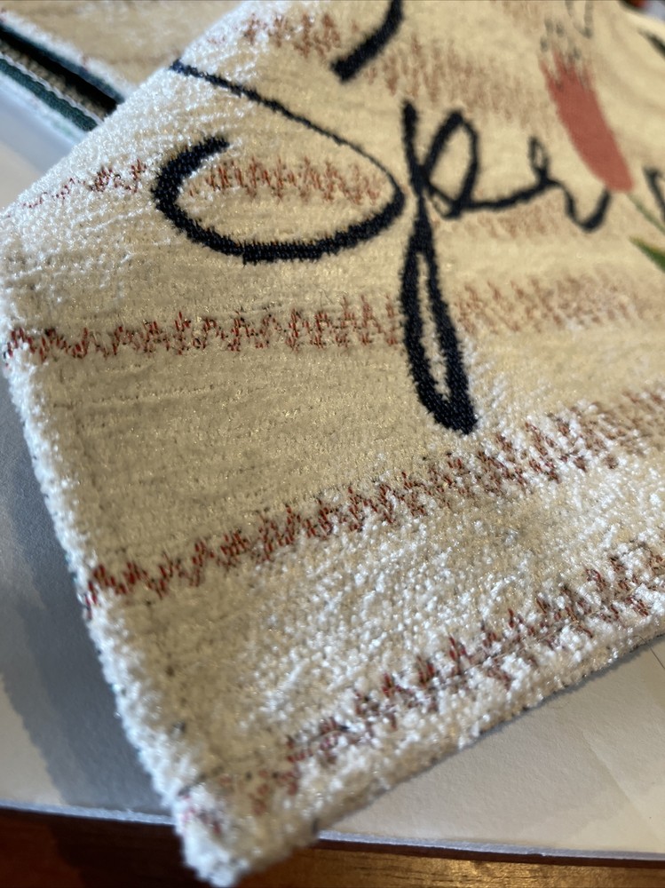 “Hello Spring” Table Runner white/pink 1ftx6ft
