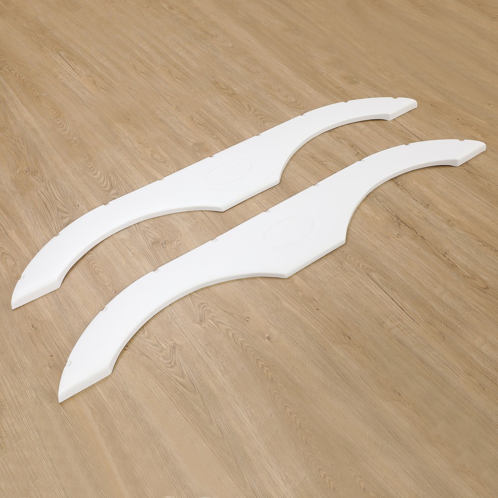 Left & Right Tandem Trailer Fender Skirt In White For RVs Campers And Trailers