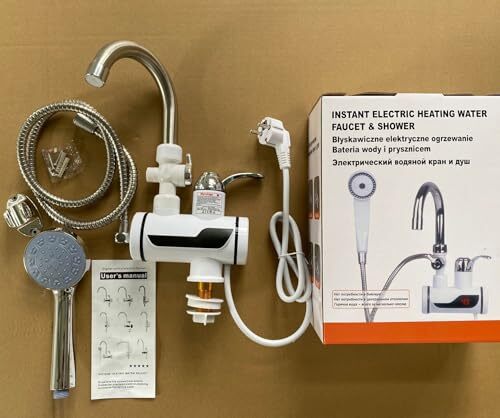 Calentador Instantaneo Electrico Agua Caliente Grifo Cabezal de Ducha Para Baño