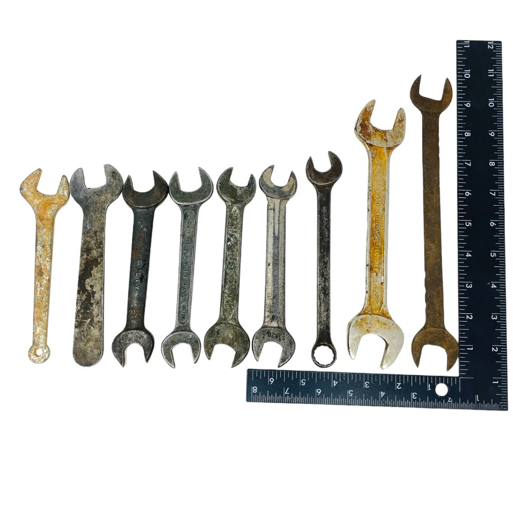 9 Pcs Assorted Chrome Alloy 1330 Open End Wrench Set