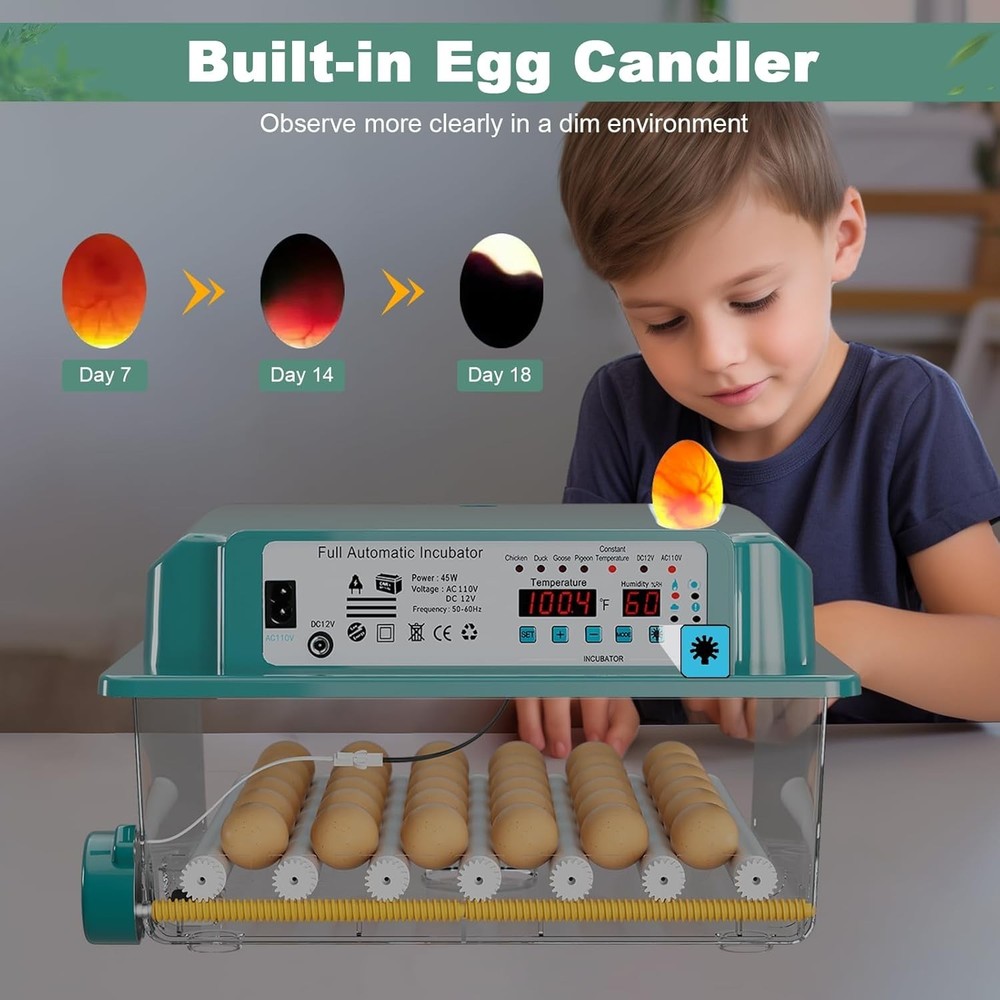 36 Eggs Incubators for Hatching Eggs,Egg Incubator with 4 Automatic Incubate ...