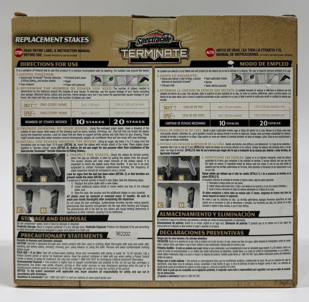 Spectracide Terminate Termite Detection & Killing Replacement Stakes 5 Count