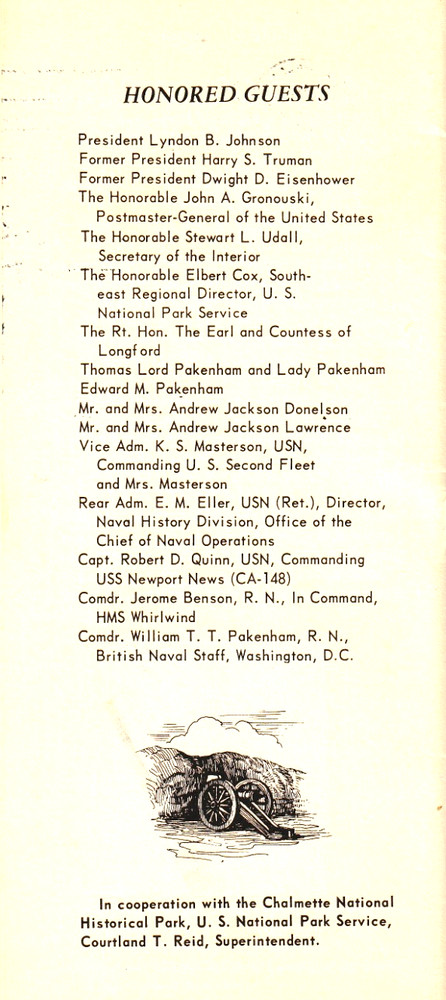 Battle New Orleans Sesqui. Celebration Cmsn Ceremony Program 1261 E4 1965