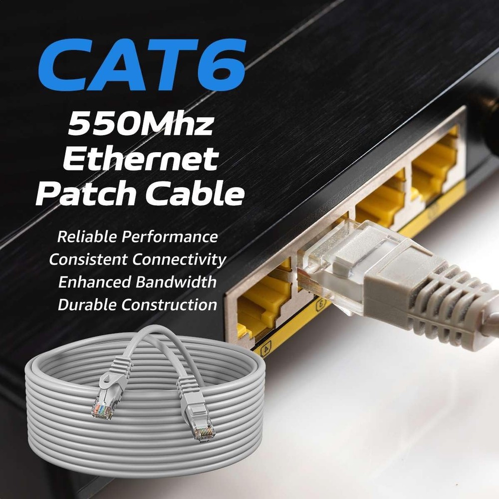 Cables Direct Online Cat6 200FT Network Ethernet Patch Cable, 200ft, Gray