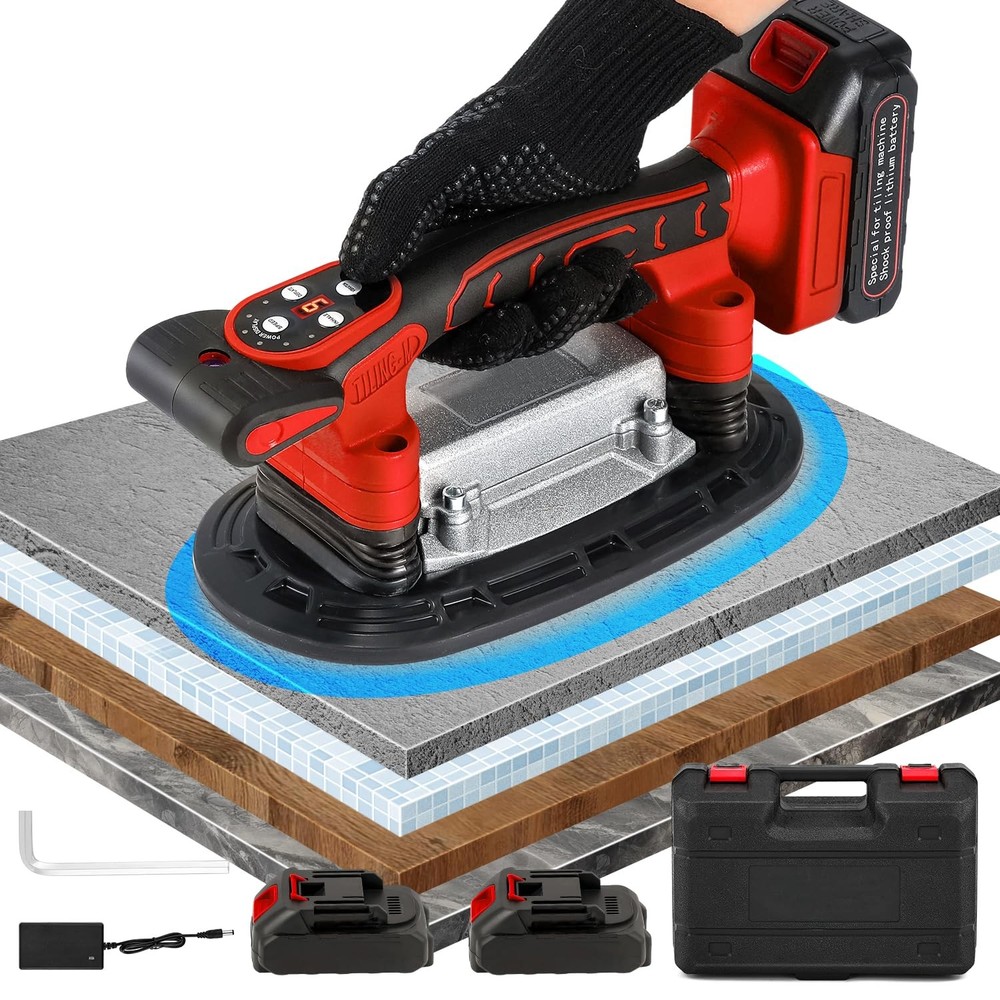 Tile Vibration Tool 250mm Suction Cup 882lbs/400kg Adsorption Handheld Tile I...